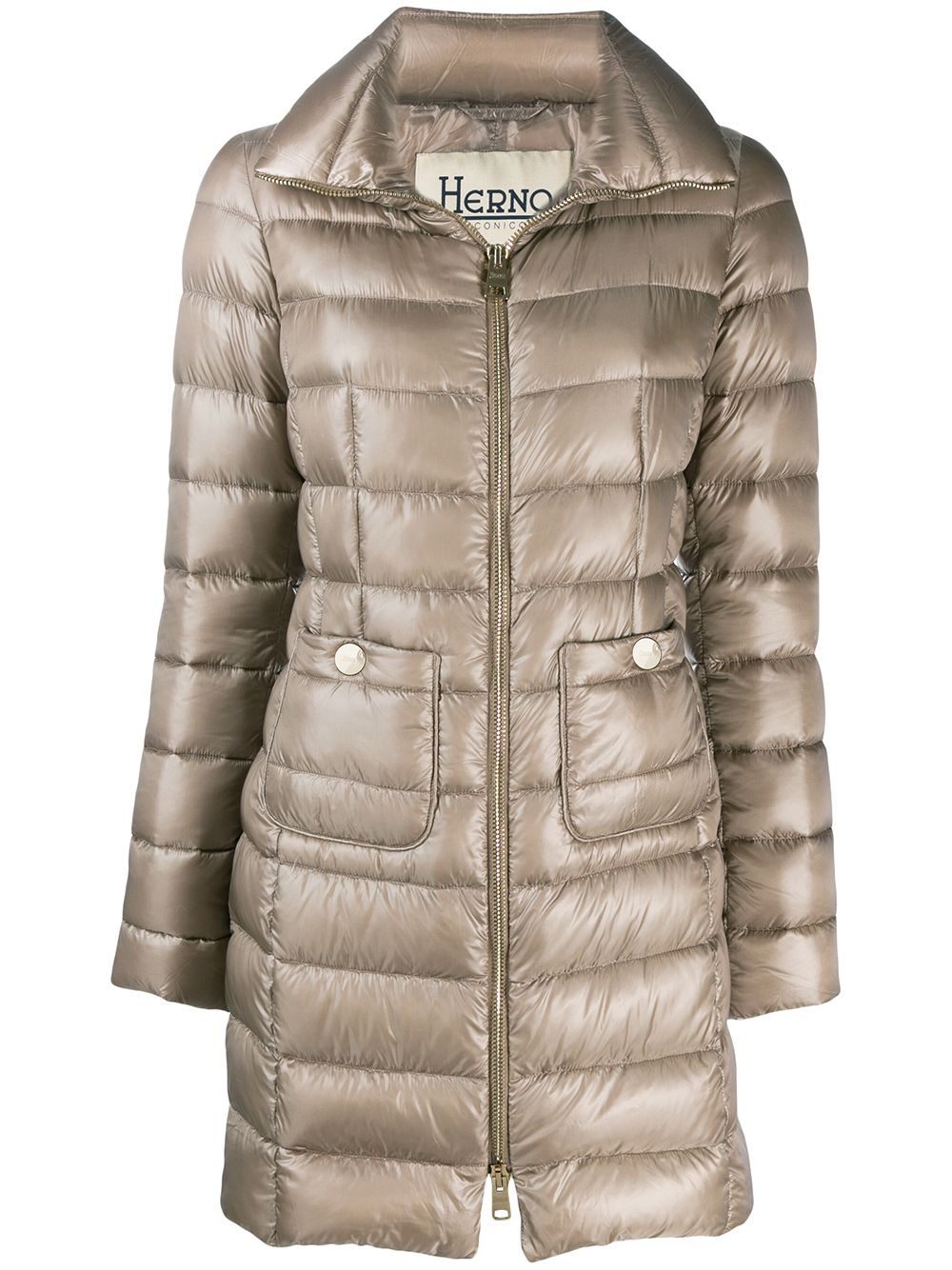 Herno Maria Midi Feather Down Jacket Dove Grey