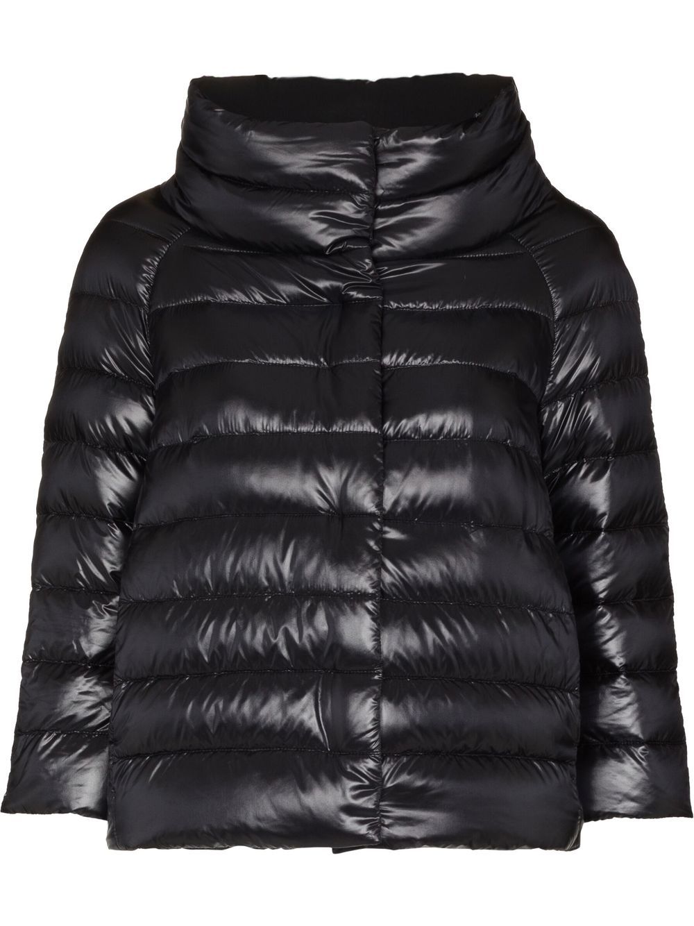 Herno Sofia Jewel Sleeve Nylon Cape Black