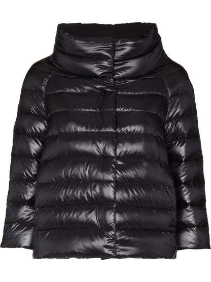 Herno Sofia Jewel Sleeve Nylon Cape Black