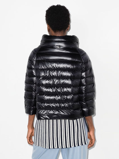Herno Sofia Jewel Sleeve Nylon Cape Black