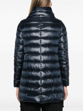 Herno Ameli High-Shine Midi Down Coat Blue