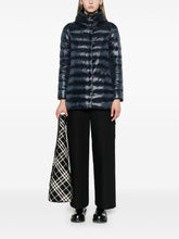 Herno Ameli High-Shine Midi Down Coat Blue