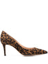 Gianvito Rossi With Heel Leopard-Print Suede Pumps Brown