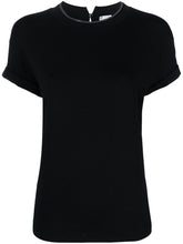 Brunello Cucinelli Cotton Round-Neck Keyhole T-Shirt Black