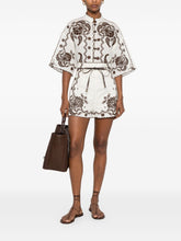 Zimmermann Ascension Embroidered Linen Scallop-Edge Shorts Ivory