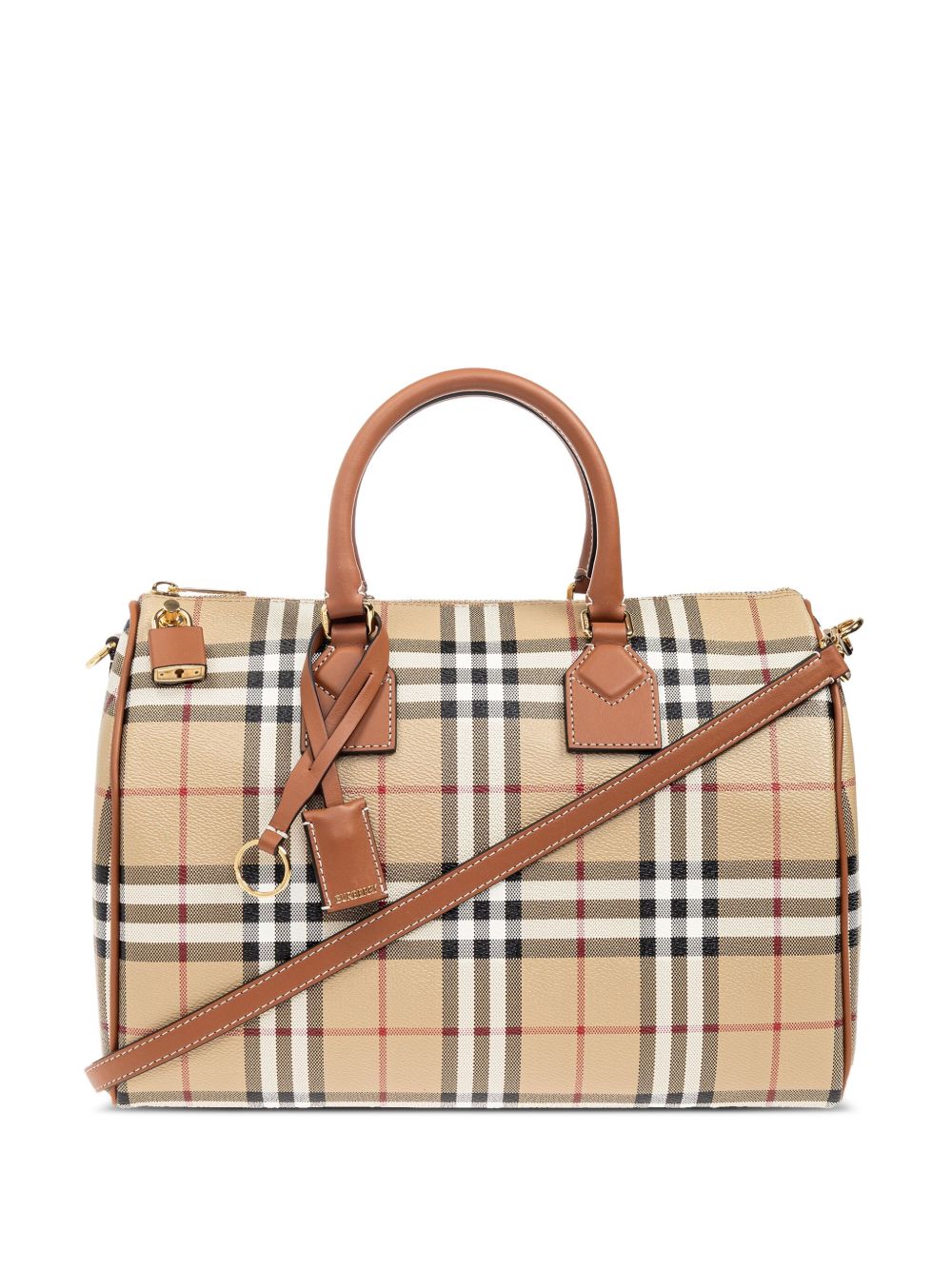 Burberry Medium Check Bowling Bag Beige