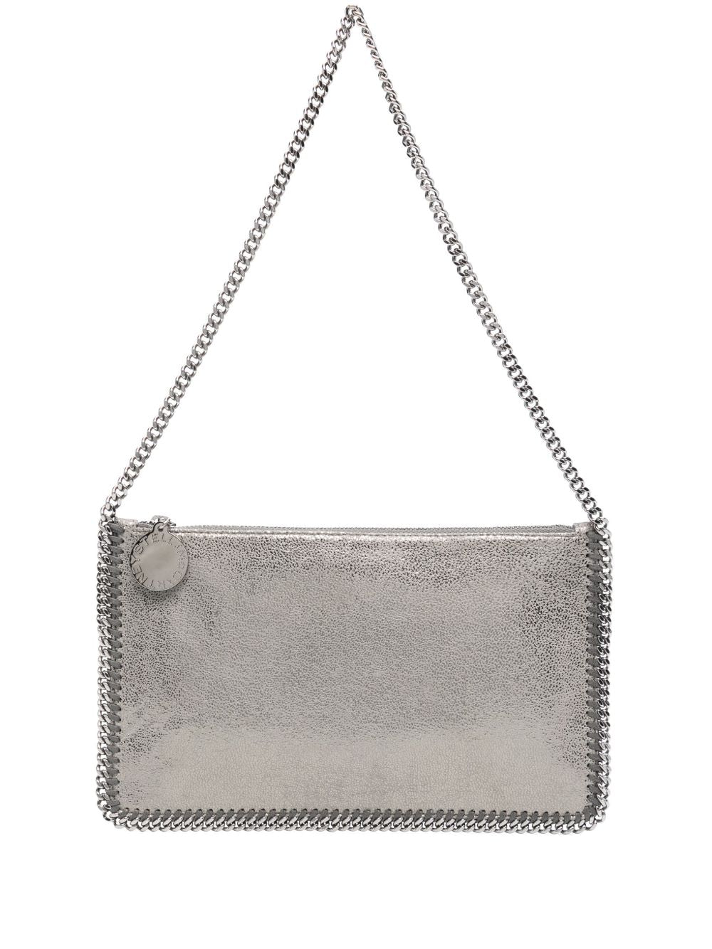 Stella McCartney Falabella Chain-Link Shoulder Clutch Bag Silver
