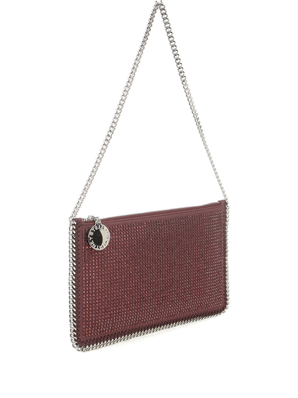 Stella McCartney Falabella Crystal-Embellished Burgundy Clutch Shoulder Bag Bordeaux