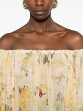 Zimmermann Cascadian Off-Shoulder Floral-Lace Cotton Mini Dress Yellow
