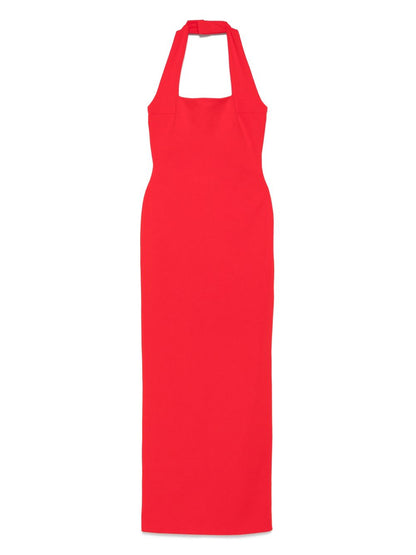 Solace London Ilona Cardinal Red Halterneck Sleeveless Maxi Dress Red