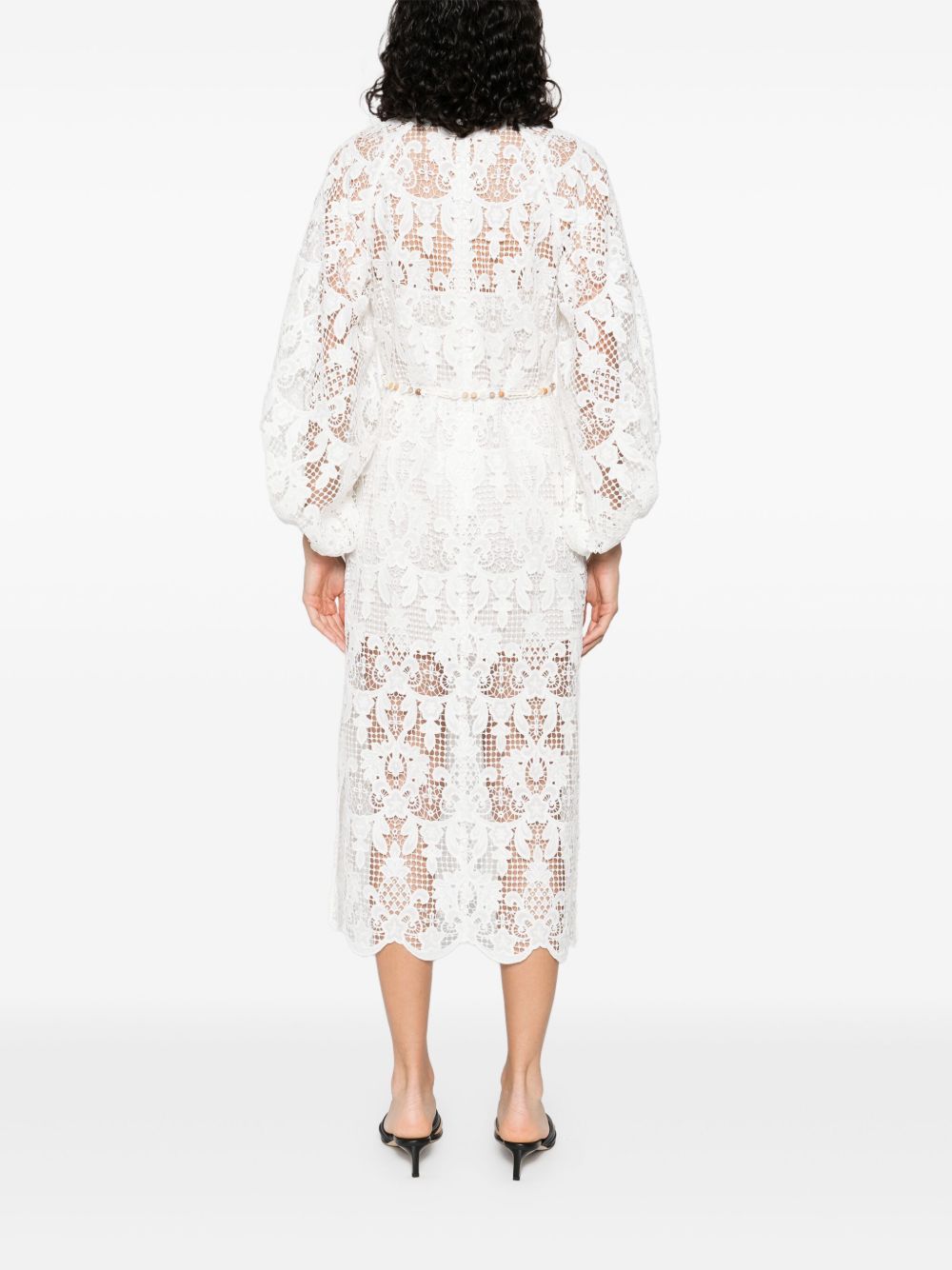 Zimmermann Coco Lace Midi Dress Ivory