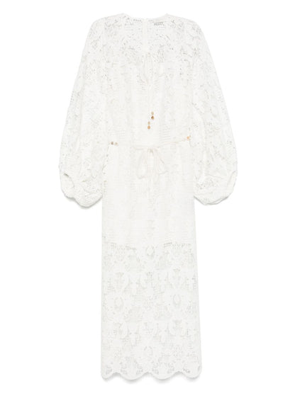 Zimmermann Coco Lace Midi Dress Ivory
