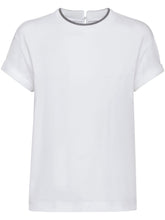 Brunello Cucinelli Contrasting Trim Cotton-Jersey T-Shirt White White