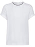 Brunello Cucinelli Contrasting Trim Cotton-Jersey T-Shirt White White