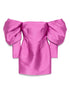 Solace London Freja Draped-Sleeve Mini Dress Fuchsia