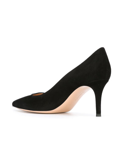 Gianvito Rossi Suede Pointed-Toe 70mm Pumps Black
