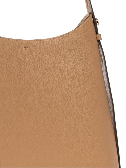 Tory Burch Romy Leather Hobo Bag Light Brown