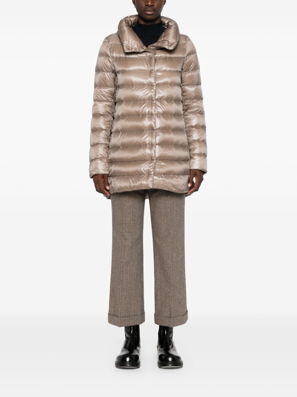 Herno Padded Midi Down Jacket in Dove Grey Dove Grey