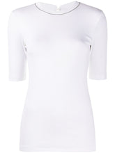 Brunello Cucinelli Fine Ribbed Stretch-Cotton Crew Neck T-Shirt White White