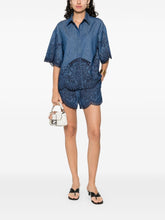 Zimmermann Coco Embroidered Denim Shirt in Blue