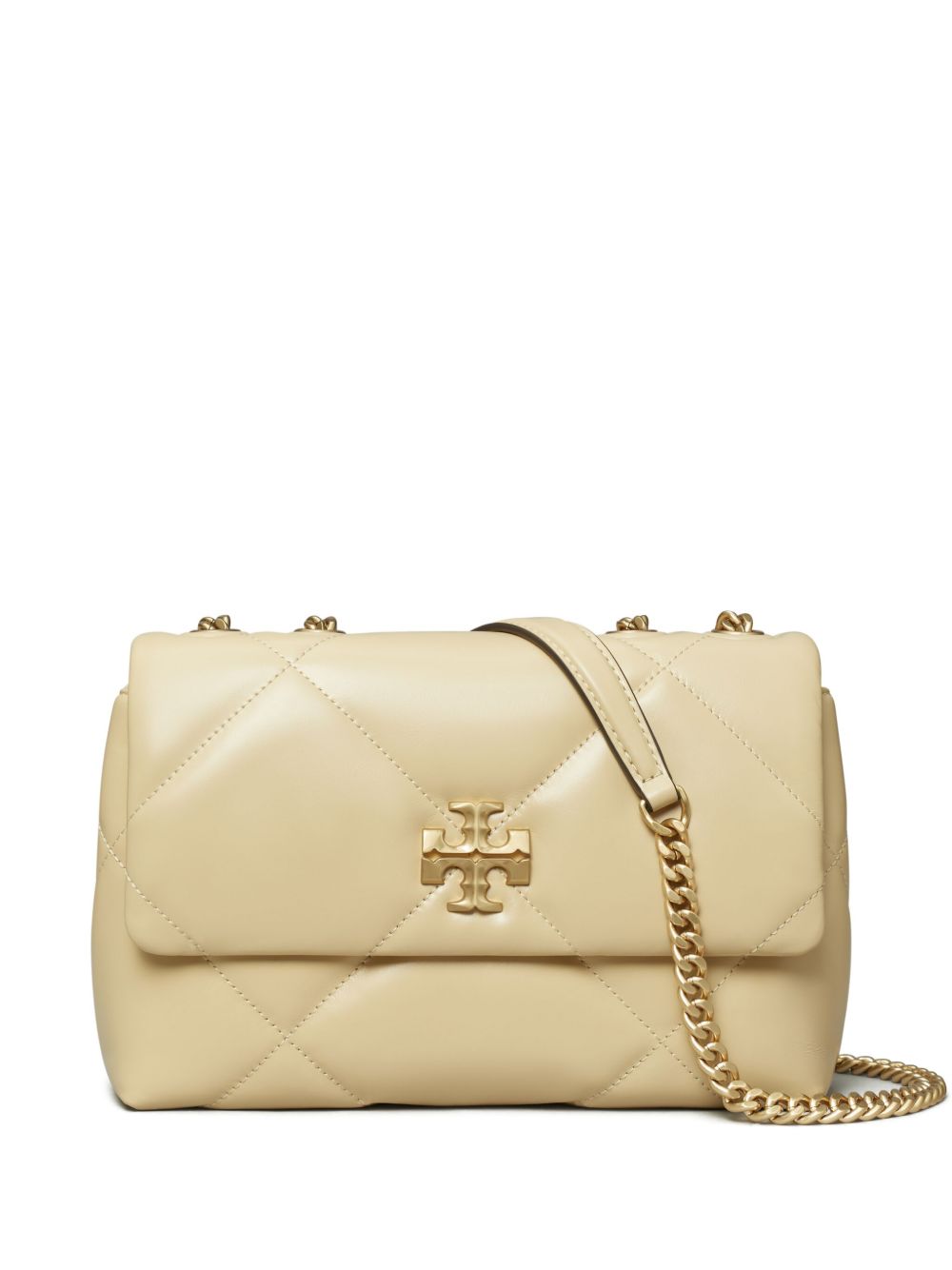 Tory Burch Kira Diamond Small Quilted Leather Shoulder Bag Beige