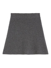 Jil Sander A-line Ribbed Wool Mini Skirt Grey grey
