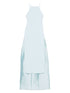 Solace London Veil Detail Strapless Maxi Dress Clear Blue