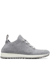 Jimmy Choo Veles Pearl Embellished Knit Sneakers Grey