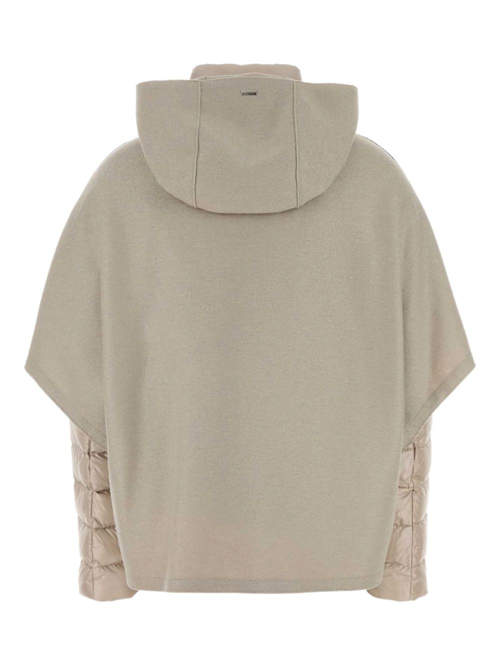 Herno Long Cape Jacket With High Neck and Hood Powder