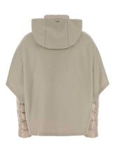 Herno Long Cape Jacket With High Neck and Hood Powder