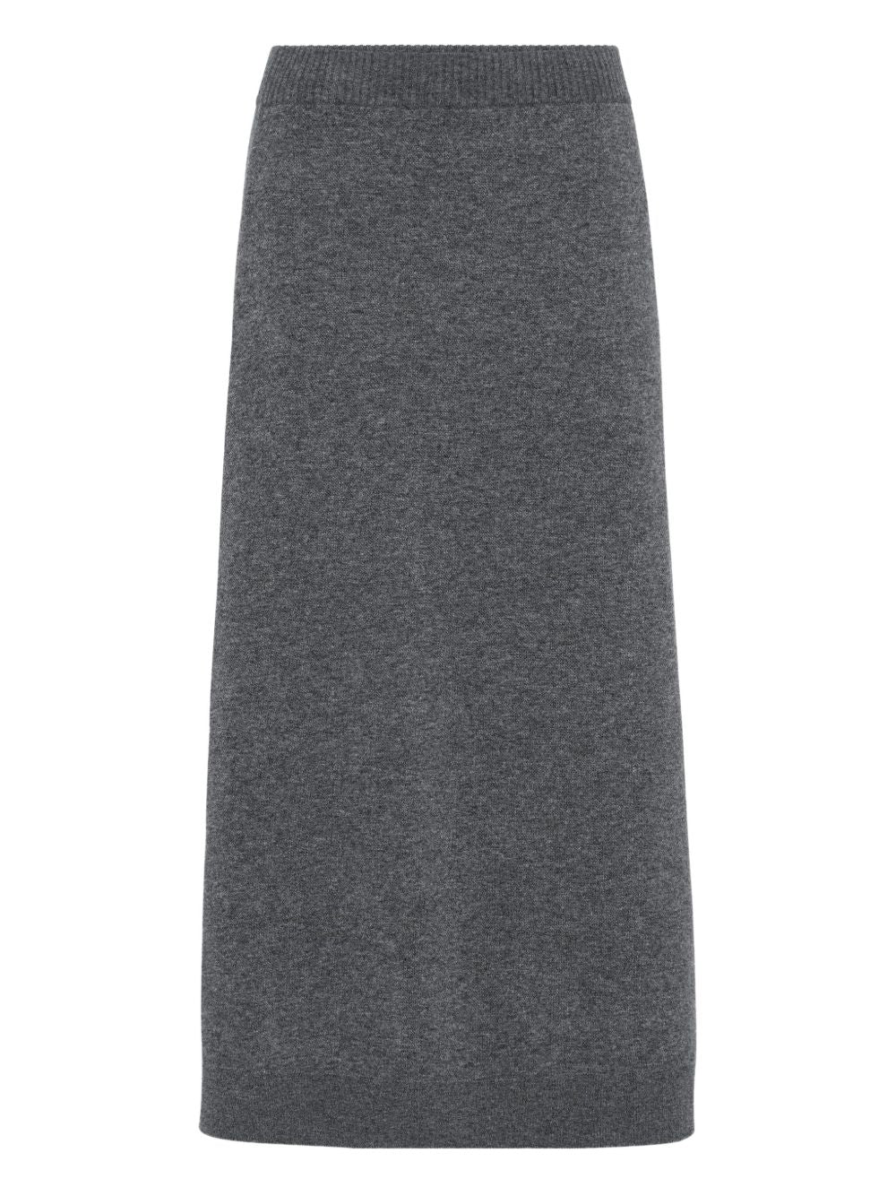 Brunello Cucinelli Midi Cashmere-Blend Skirt in Grey