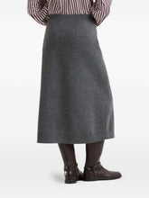Brunello Cucinelli Midi Cashmere-Blend Skirt in Grey