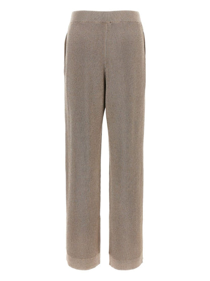 Brunello Cucinelli Elasticated Waistband Light Brown Cotton Trousers Light brown