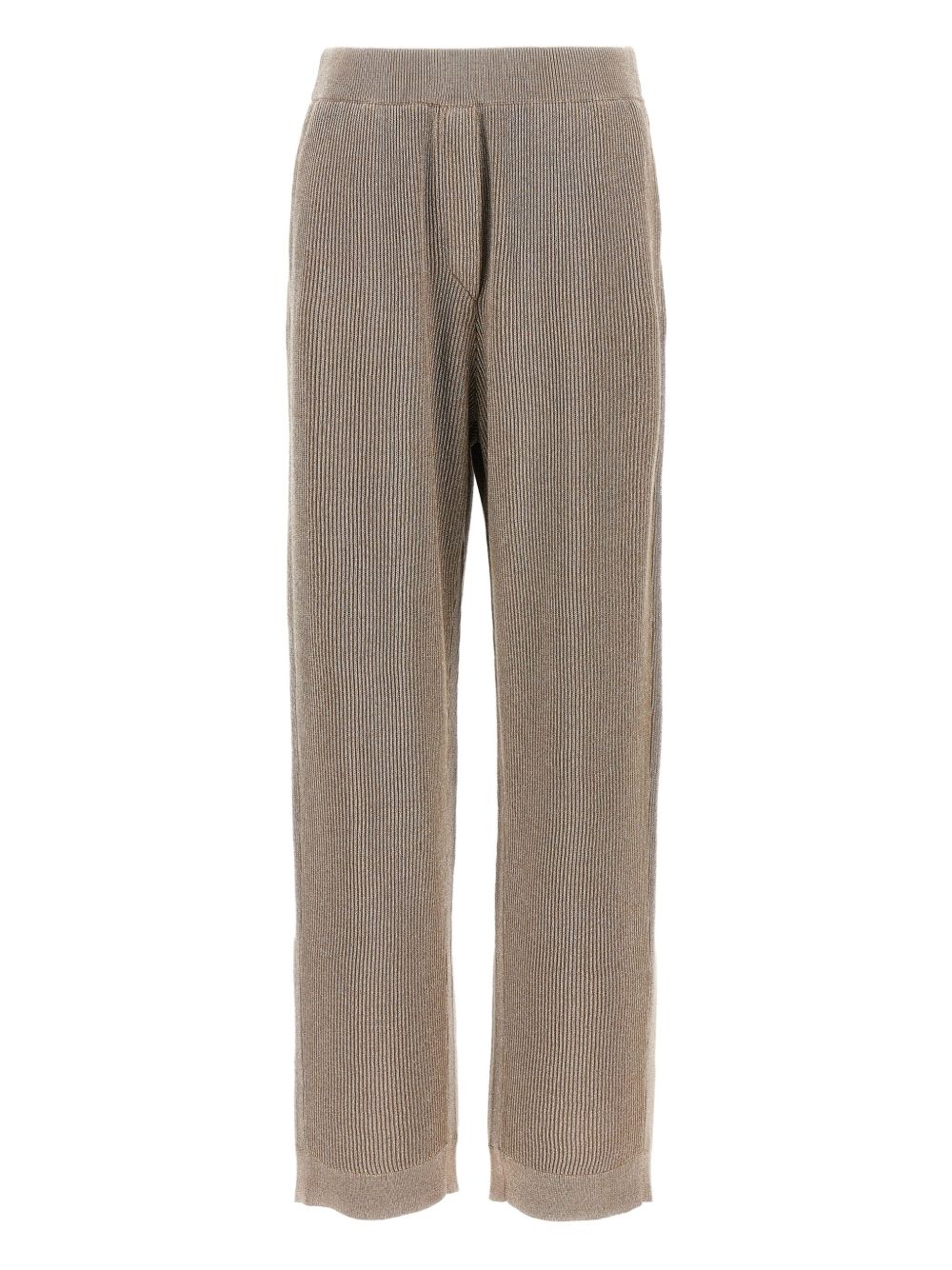 Brunello Cucinelli Elasticated Waistband Light Brown Cotton Trousers Light brown