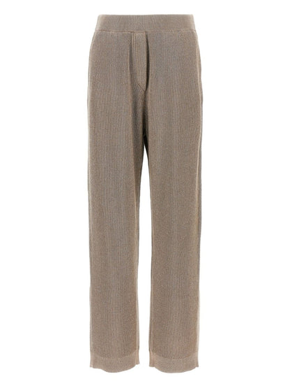 Brunello Cucinelli Elasticated Waistband Light Brown Cotton Trousers Light brown