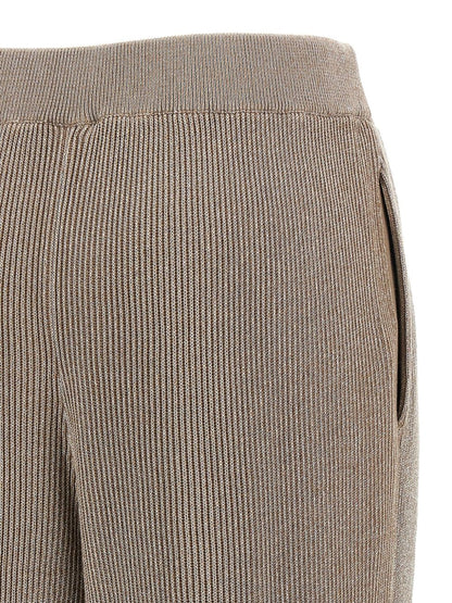 Brunello Cucinelli Elasticated Waistband Light Brown Cotton Trousers Light brown