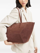 Brunello Cucinelli BC Duo suede shopper with monili detail bordeaux