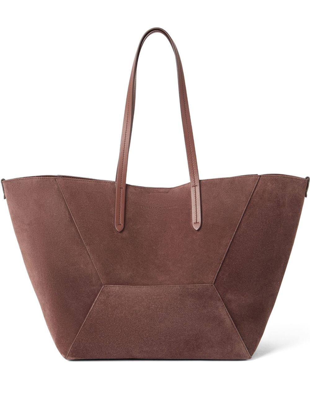 Brunello Cucinelli BC Duo suede shopper with monili detail bordeaux