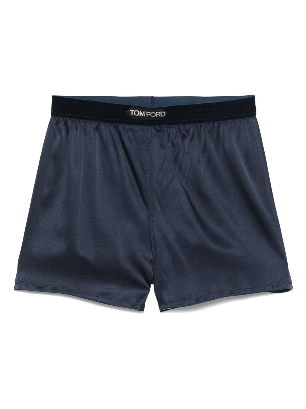 Tom Ford Silk Elastic-Waistband Shorts Blue