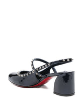 Christian Louboutin Janispikes Patent-Leather Blue Pumps with Spiked Detailing Blue