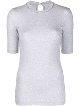 Brunello Cucinelli Fine Ribbed Chain-Link Cotton T-Shirt Grey