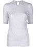 Brunello Cucinelli Fine Ribbed Chain-Link Cotton T-Shirt Grey
