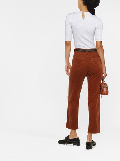 Brunello Cucinelli Fine Ribbed Chain-Link Cotton T-Shirt Grey
