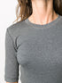 Brunello Cucinelli Fine Ribbed Metallic Embellished Cotton T-Shirt Grey