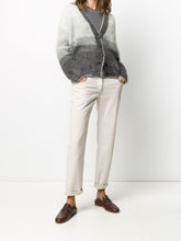 Brunello Cucinelli Fine Ribbed Metallic Embellished Cotton T-Shirt Grey