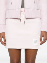 Thom Browne Light Pink Ribbed Cotton 4-Bar Mini Skirt Pink