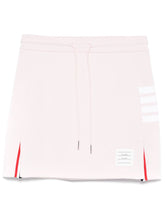 Thom Browne Light Pink Ribbed Cotton 4-Bar Mini Skirt Pink
