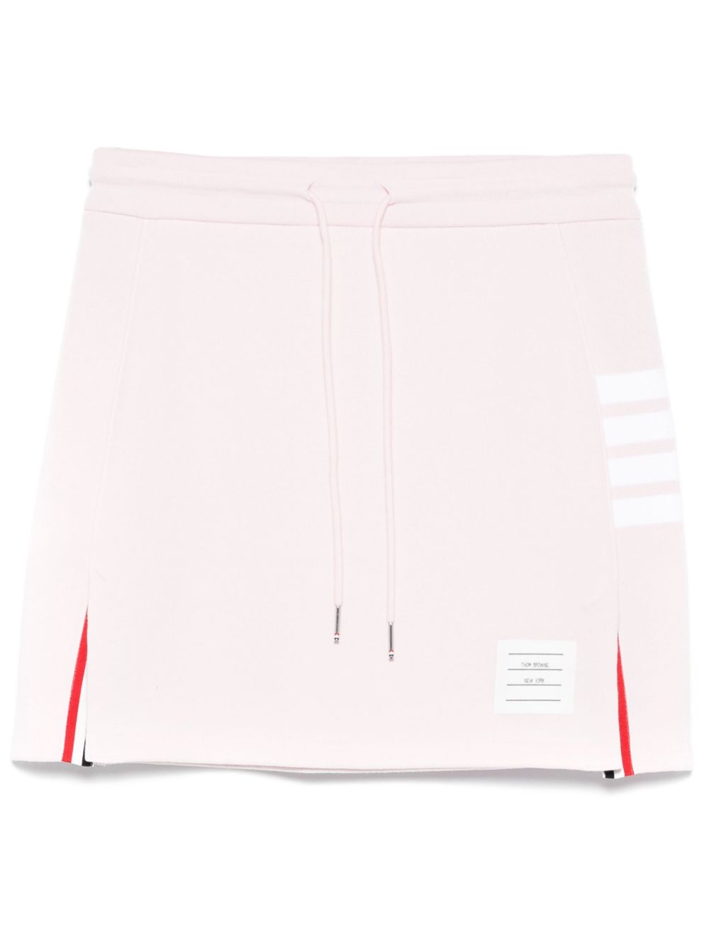 Thom Browne Light Pink Ribbed Cotton 4-Bar Mini Skirt Pink