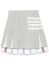 Thom Browne Medium Grey 4-Bar Frayed Edge Cotton-Blend Skirt Grey