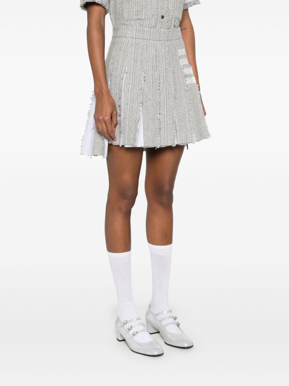 Thom Browne 4-Bar stripe 4bar cotton blend skirt Gray
